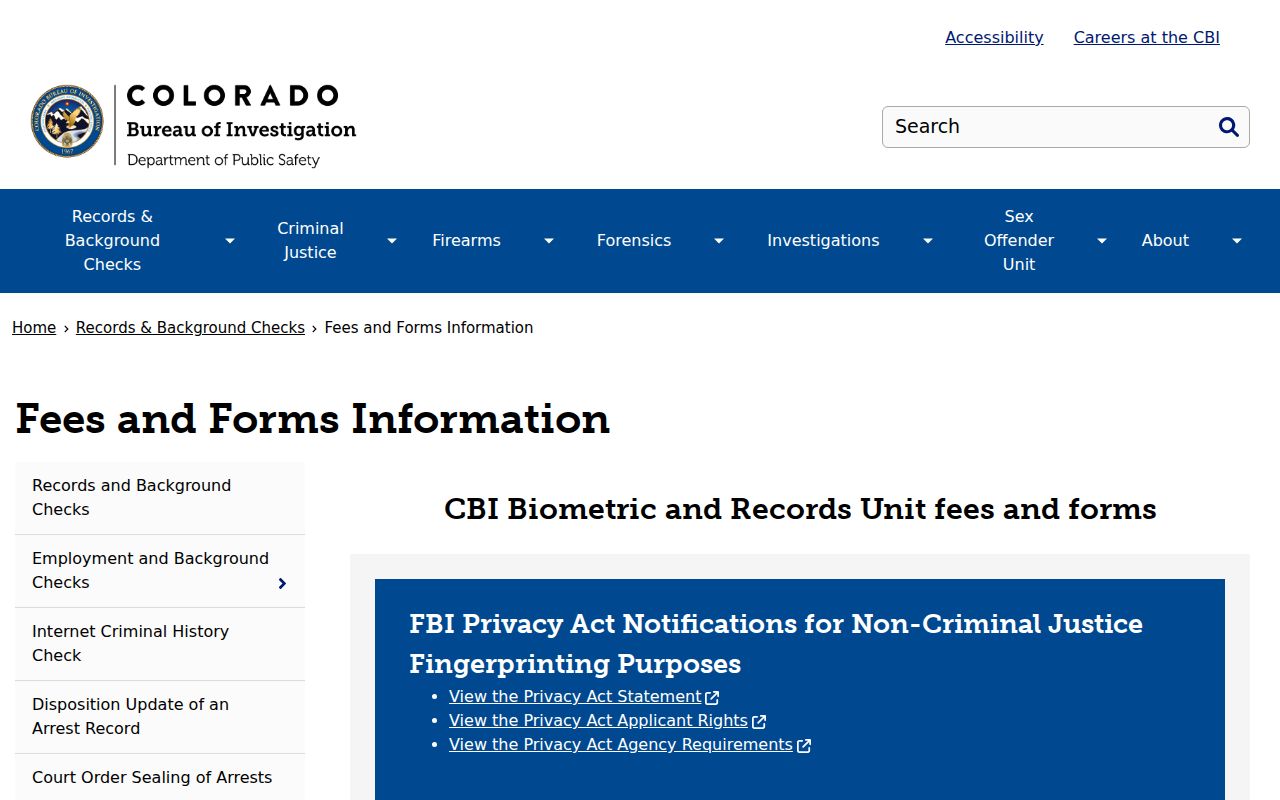 Sedgwick County criminal court records CBI fees and forms