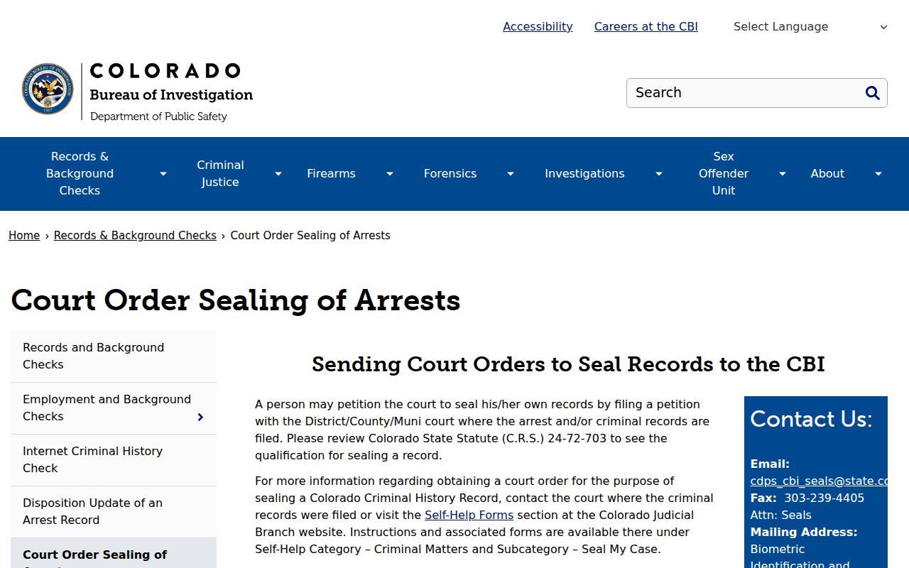 Sedgwick County criminal court records CBI court ordered sealing