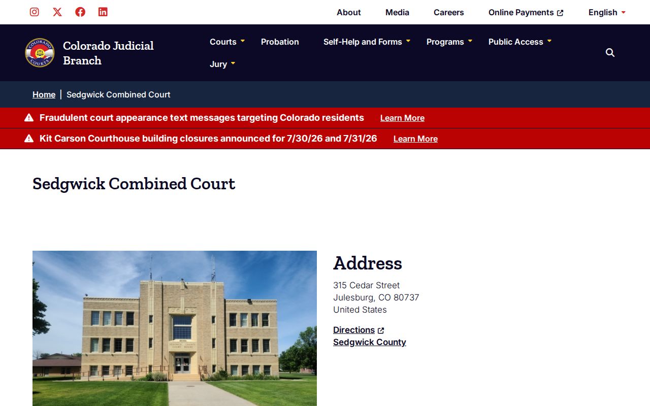 Sedgwick County court records combined court location