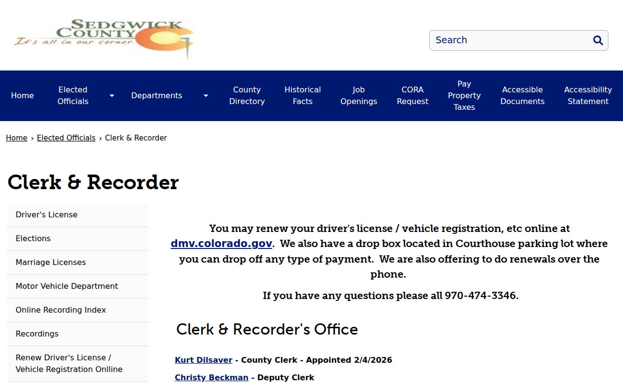 Sedgwick County marriage and divorce records Clerk and Recorder office